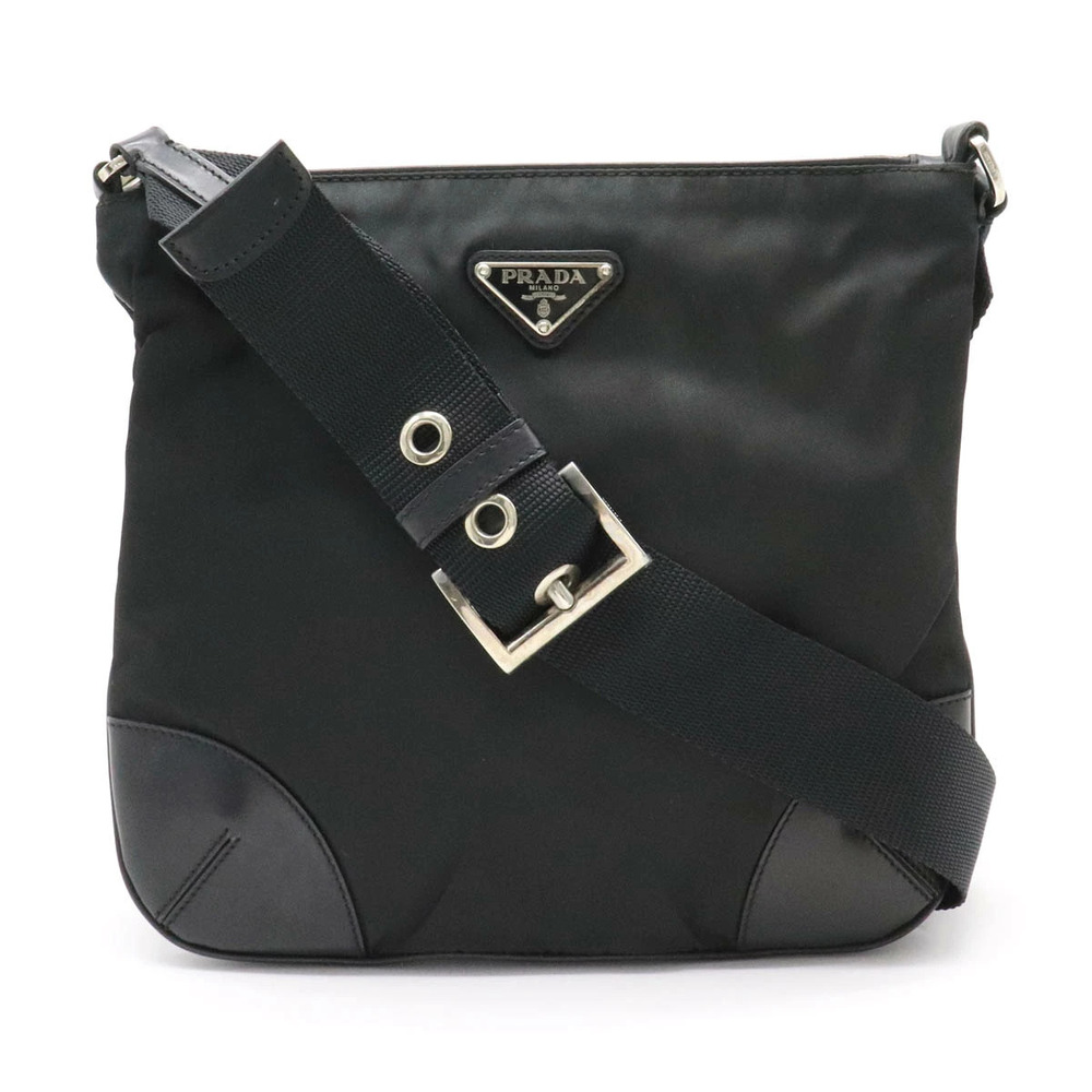 Prada Tessuto Crossbody Bag Leather NERO Black